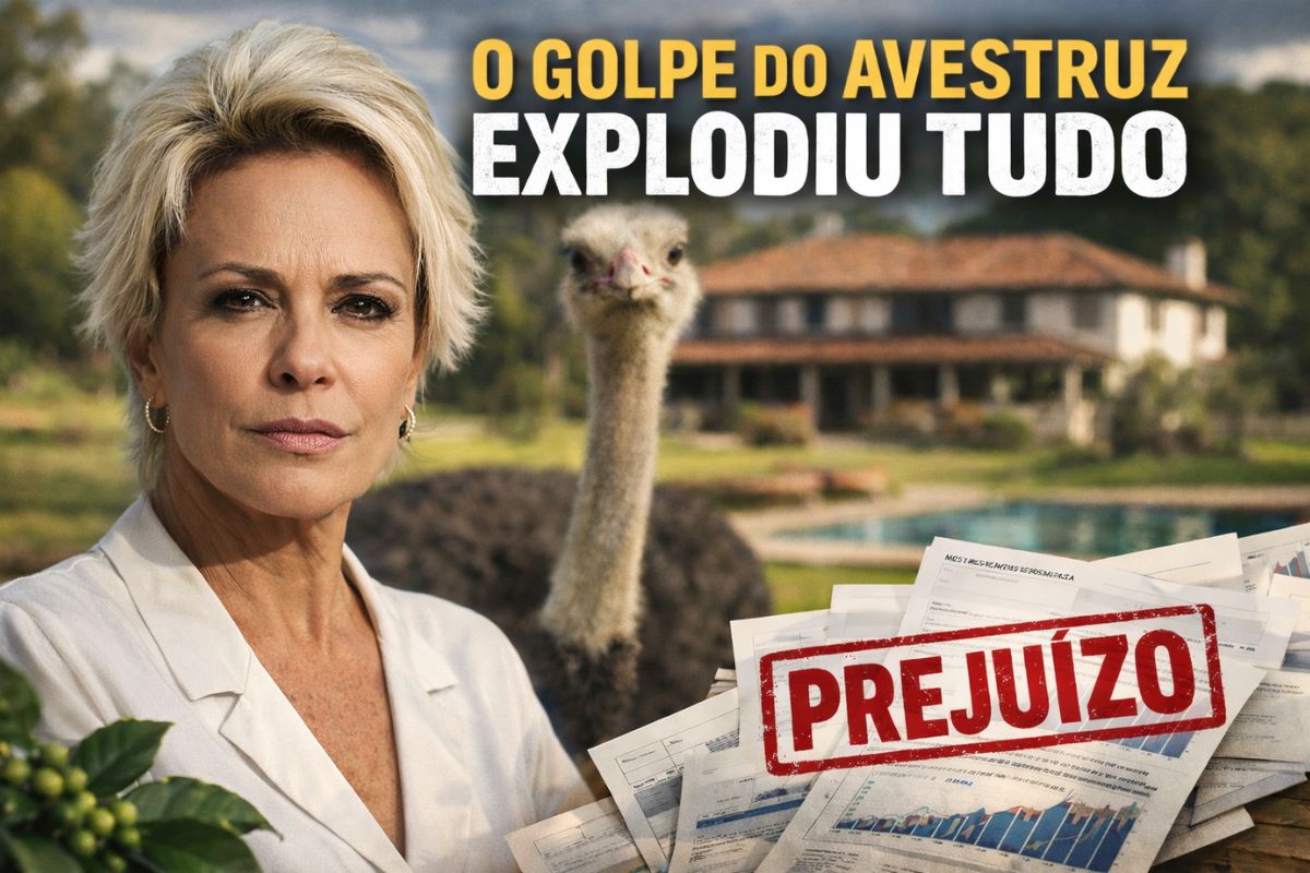 golpe da avestruz derruba Fazenda Primavera de Ana Maria Braga, vende gado de elite, mantém floresta de eucalipto e aposta no café orgânico para salvar fazenda.