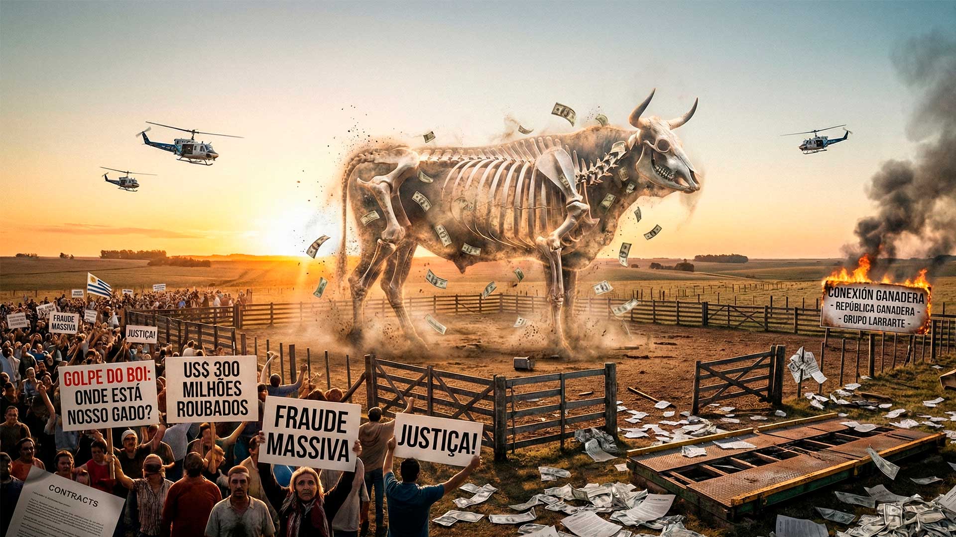 Golpe do Boi prometia lucro em dólar e virou pesadelo no Uruguai com rombo estimado em US$ 300 milhões para milhares de investidores e suspeita de gado que não existia