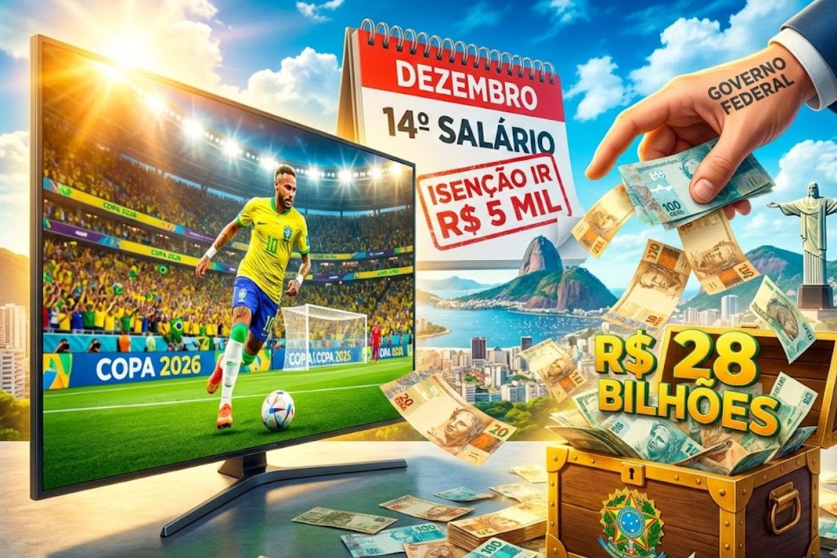 O governo amplia a isenção do Imposto de Renda até 5 mil, vende a medida como 14º salário para a classe média e mira consumo na Copa de 2026.