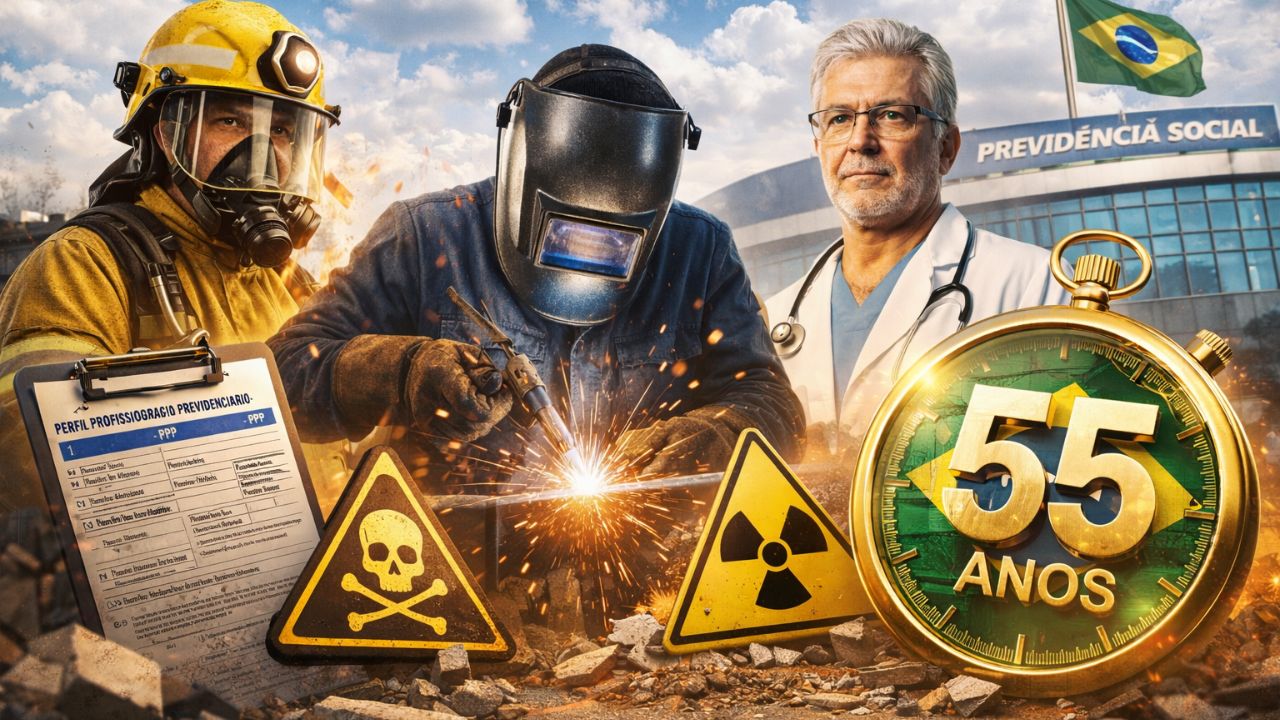 Governo revela lista de profissões com risco comprovado que permitem aposentadoria especial aos 55 anos, detalha regras de exposição, PPP obrigatório