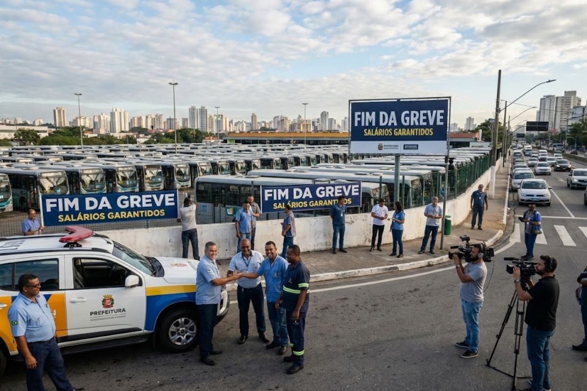 Greve de ônibus em Campo Grande termina após acordo entre governo, Consórcio Guaicurus e sindicato, com pagamento de salários atrasados do transporte coletivo.