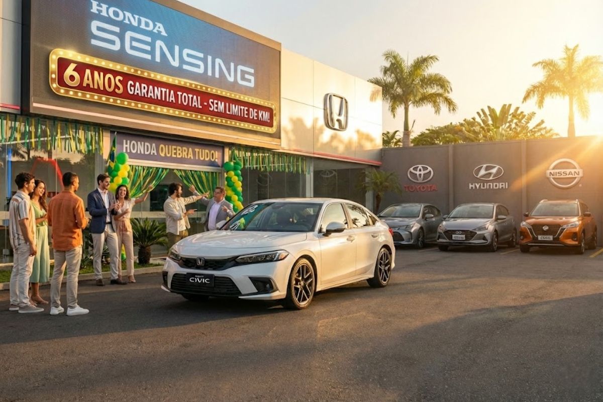 Honda oferece garantia de 6 anos sem limite de quilometragem na linha 2026, com Honda Sensing e foco em segurança e pós-venda para quem busca proteção real.