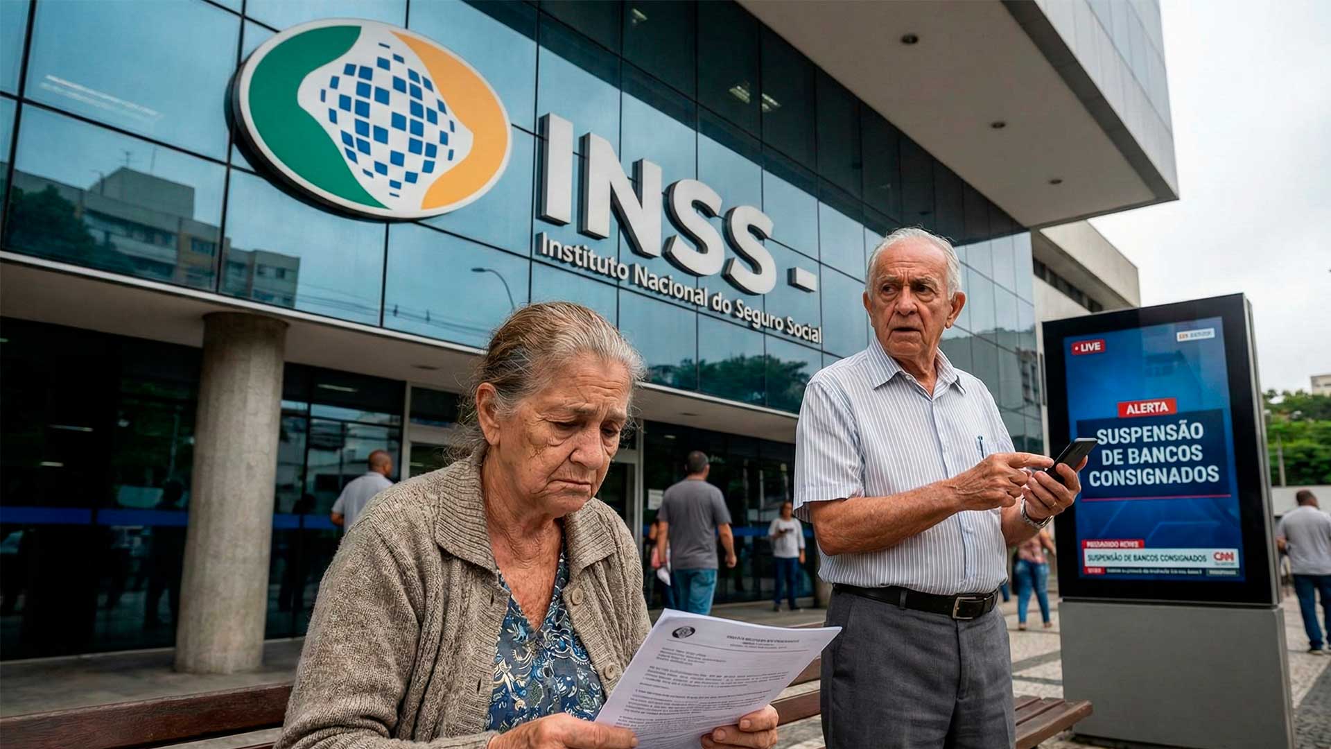 INSS suspende 4 bancos do consignado e deixa aposentados e pensionistas com alerta, em ofensiva que proíbe contratar novos empréstimos, para conter fraudes e assédio financeiro