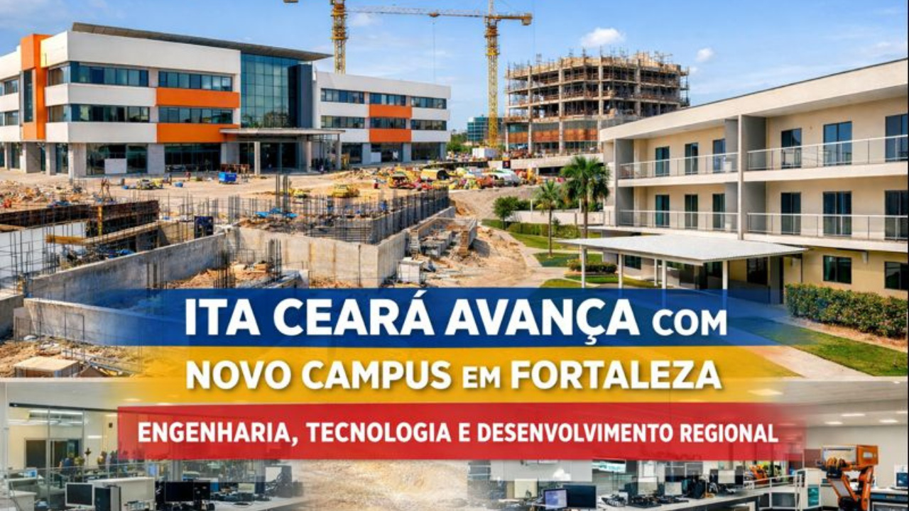Novo campus do ITA Ceará em Fortaleza avança acima do previsto, com foco em engenharia, tecnologia e desenvolvimento regional até 2026.