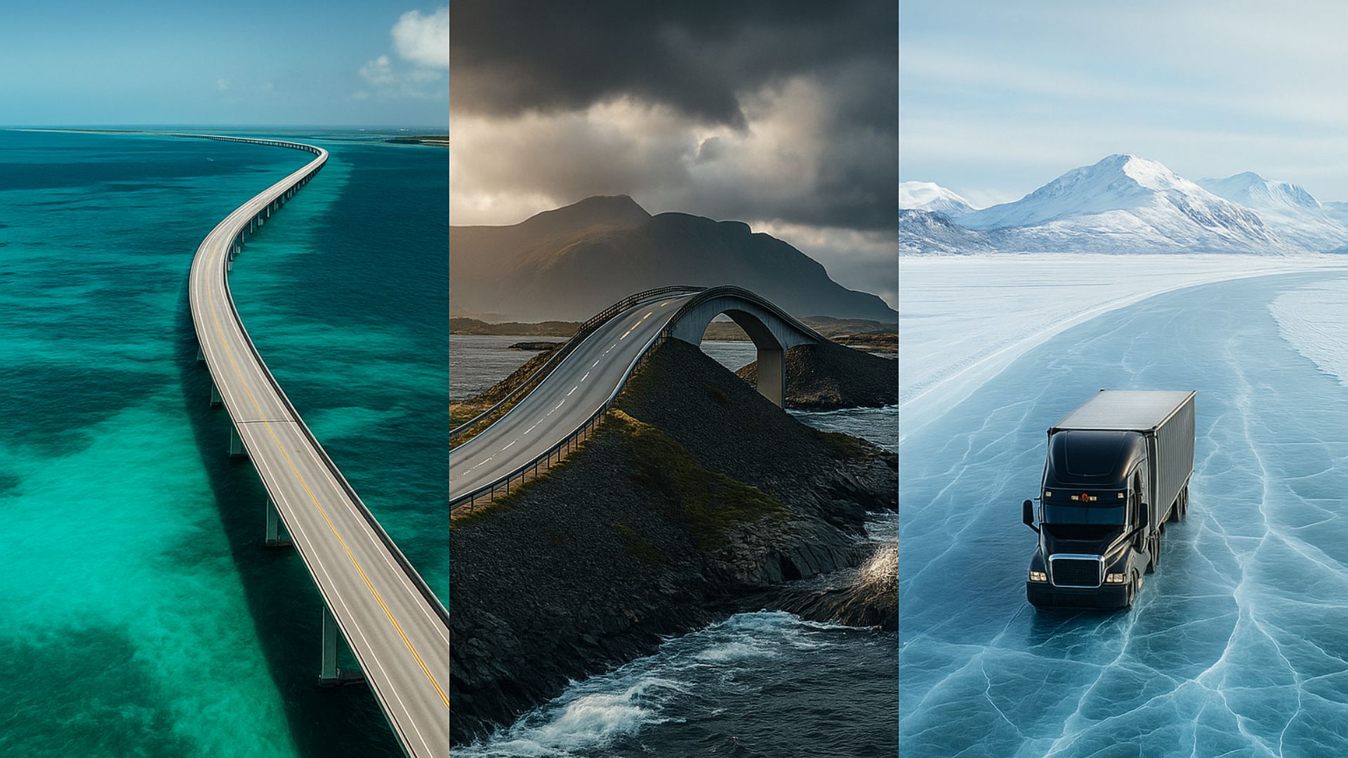 Descubra sete estradas impressionantes pelo mundo, de pontes sobre o mar a rotas no gelo, que transformam qualquer viagem em experiência única.