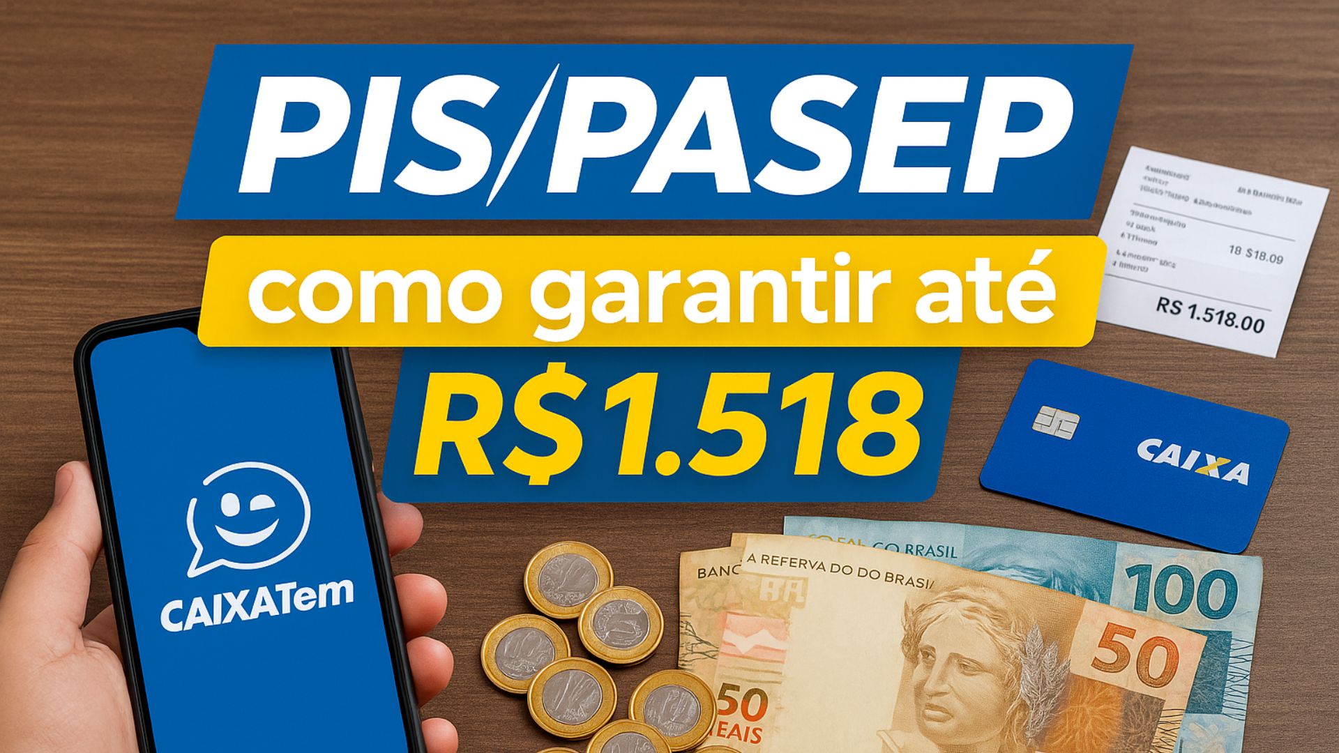 Confira quem recebe o PIS/Pasep 2025, valores de até R$ 1.518 e como consultar e sacar pelo Caixa Tem ou Banco do Brasil.