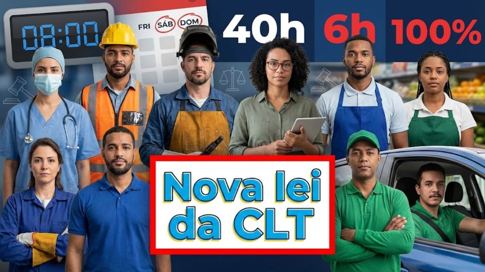 Proposta no Congresso reduz jornada para 40h, limita fins de semana a 6h e prevê adicional de 100%, além de desoneração para empresas.