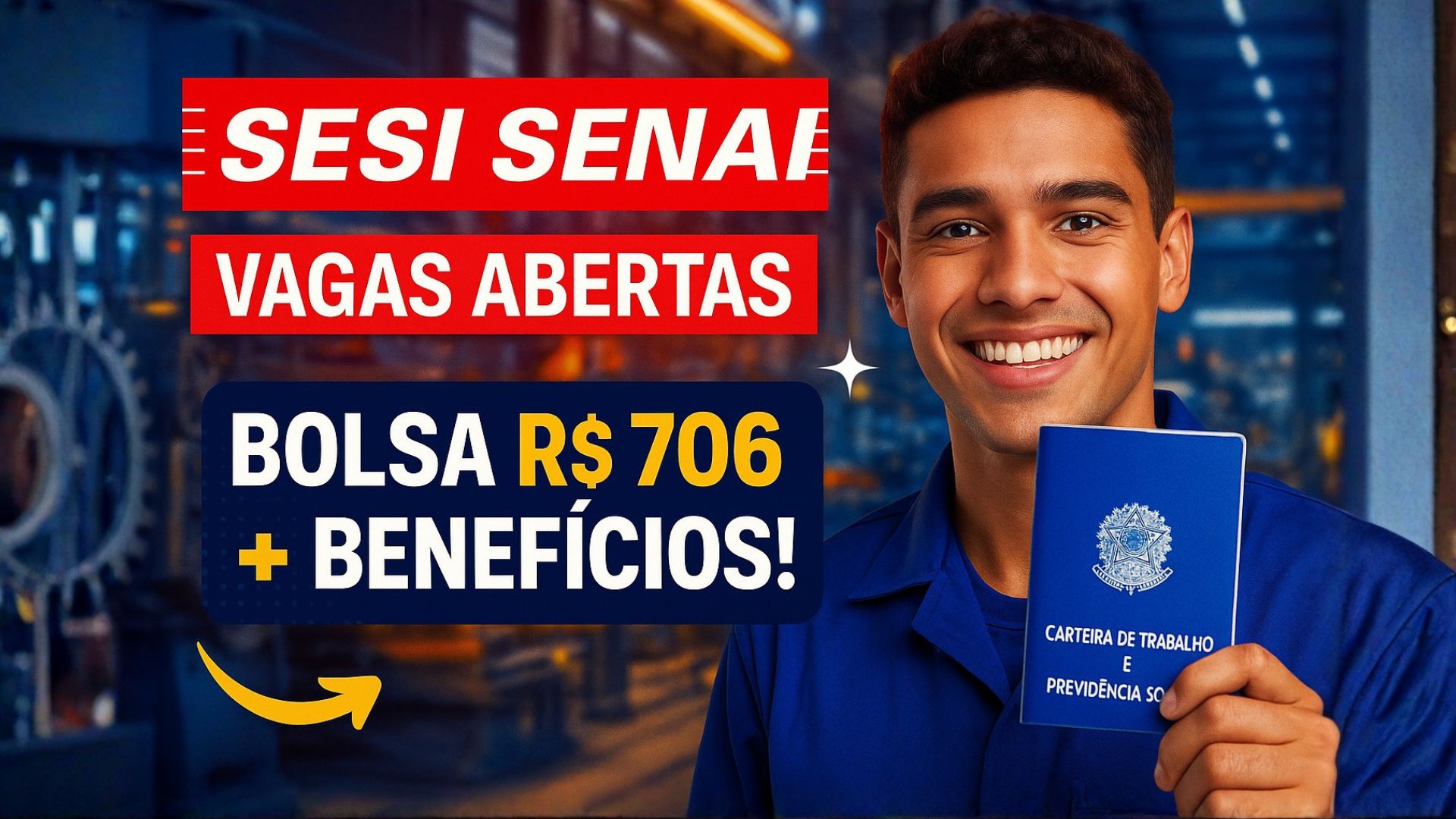 Vagas de Jovem Aprendiz SESI SENAI em MG oferecem bolsa de R$ 706, benefícios e cursos técnicos profissionalizantes. Inscrições online.