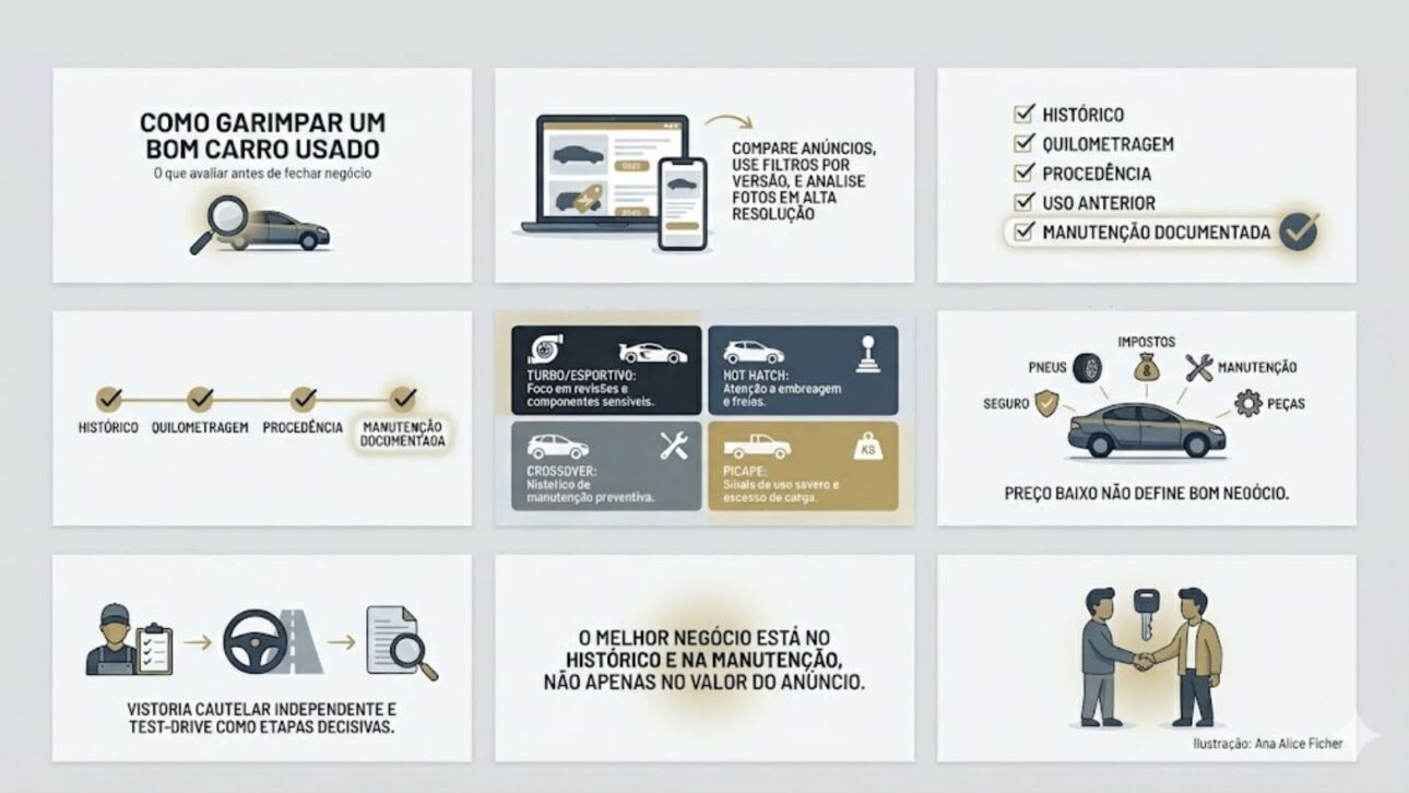 La lista reúne coches usados con un diseño impactante y motores turbo o 2.0 de hasta 200 cv, a partir de R$ 25 mil, con foco en costo y mantenimiento.