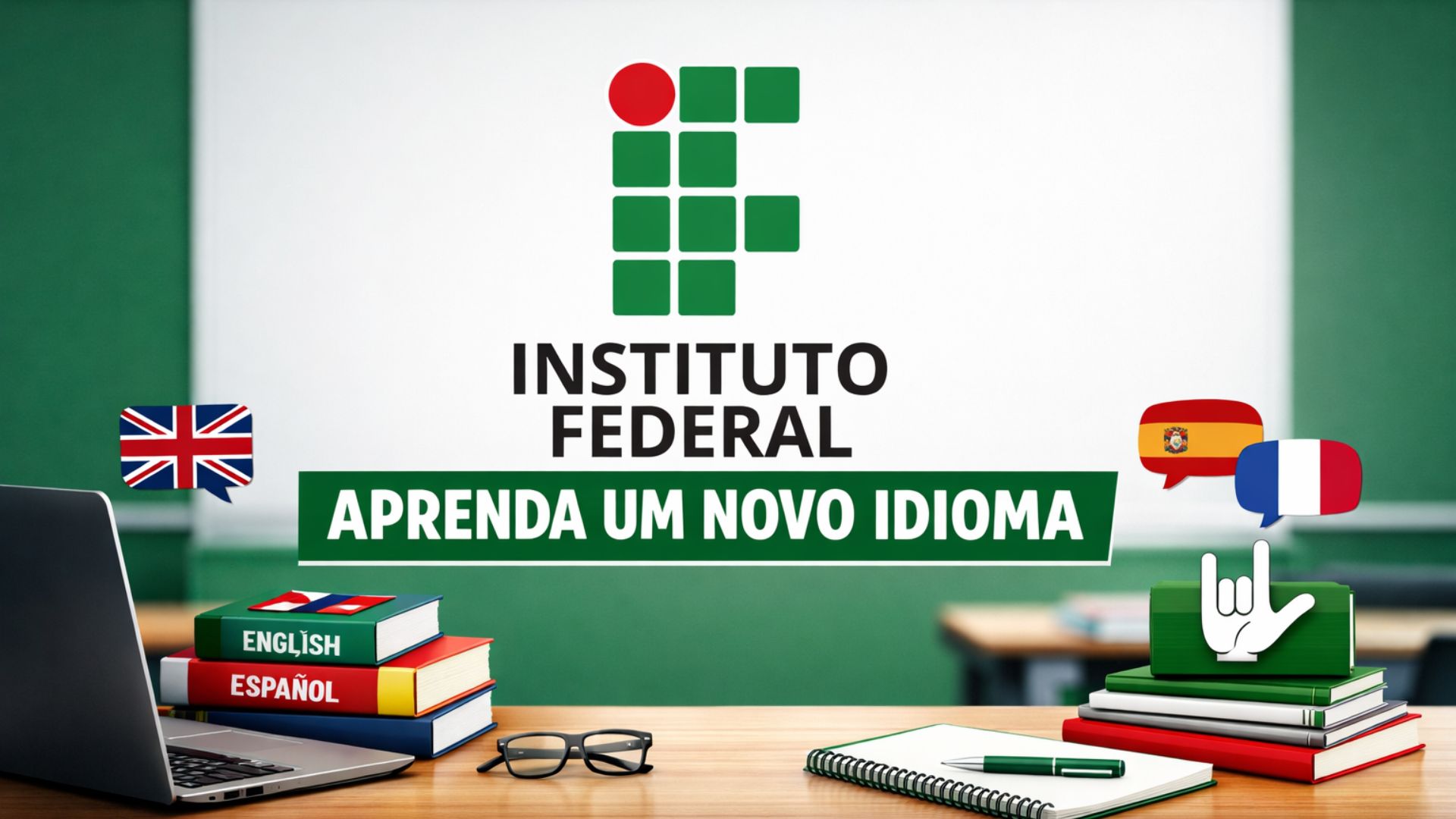 Cursos gratuitos de idiomas no IFTM em 2026 com vagas presenciais e on-line. Inscrições abertas para Inglês, Espanhol, Francês e Libras.