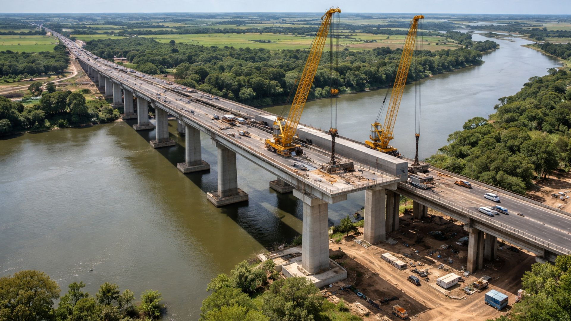 Obra da maior ponte de São Paulo sobre o Rio Tietê chega a 60%, terá 2,4 km na SP-333, investimento de R$ 373 milhões e entrega prevista para 2026.