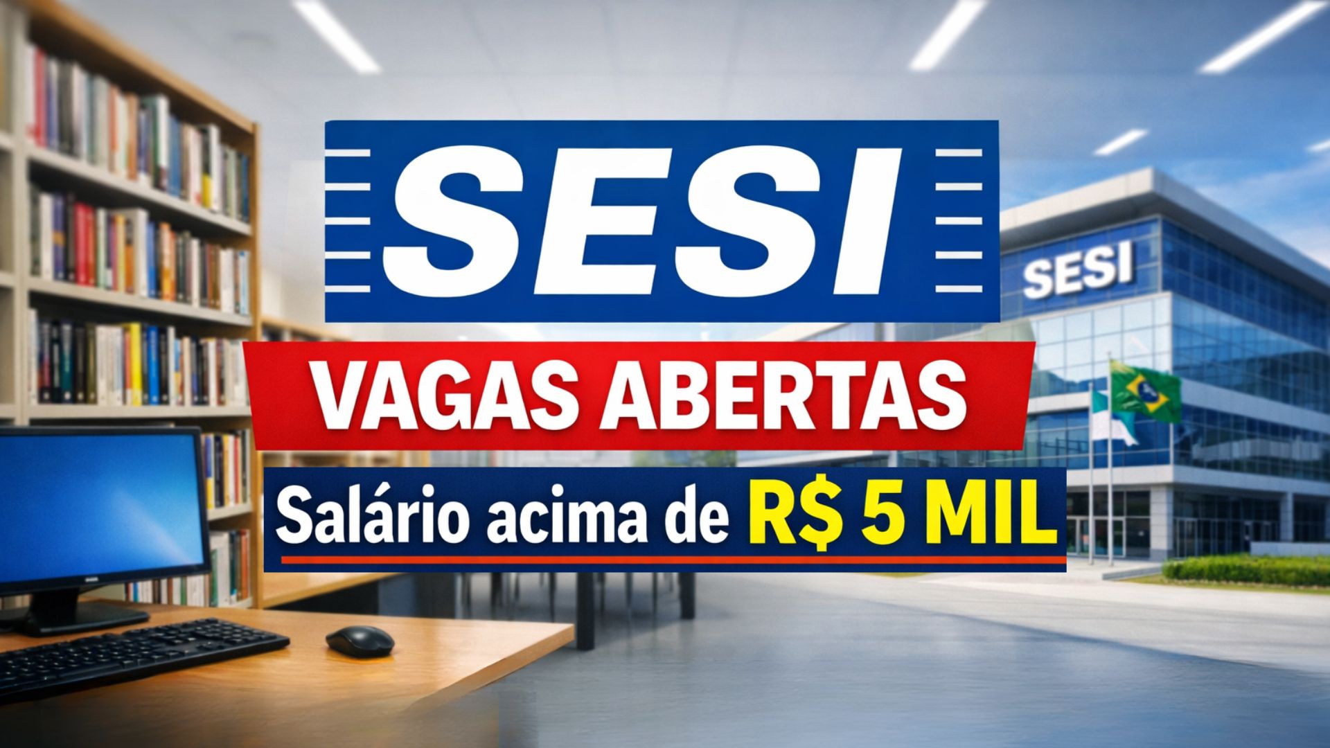 SESI MG abre vagas para bibliotecário com salário de R$ 5.226, contrato CLT, benefícios e inscrições abertas em cidades de Minas Gerais.