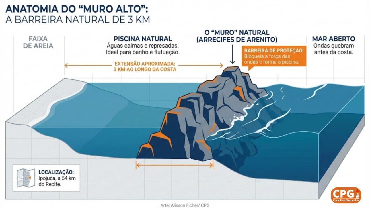 Playa de Muro Alto, en Pernambuco, alberga la mayor piscina natural de América Latina, con aguas tranquilas, arrecifes, peces y estructura turística.
