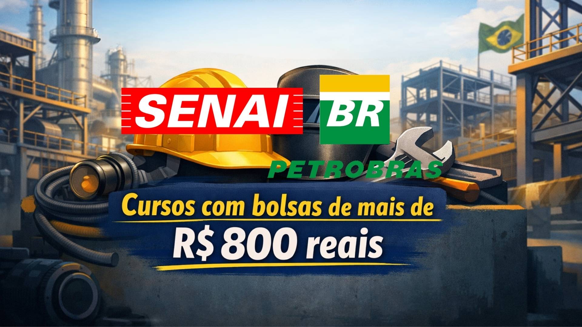 Cursos gratuitos do SENAI-SP em parceria com a Petrobras oferecem bolsa de até R$ 858 por mês para moradores de SP; inscrições prorrogadas.