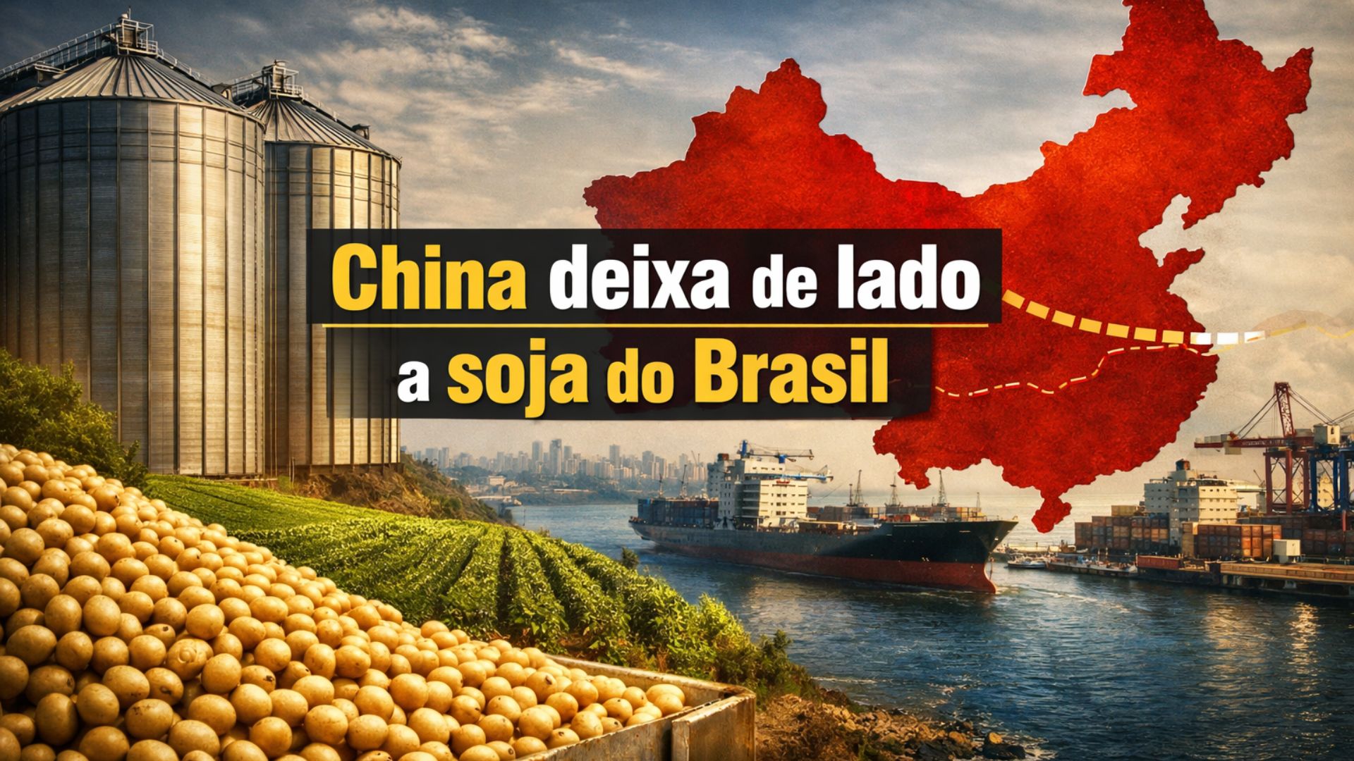 China sinaliza redução da dependência de soja importada, amplia produção interna e acende alerta no agronegócio brasileiro, principal fornecedor do grão ao país asiático.