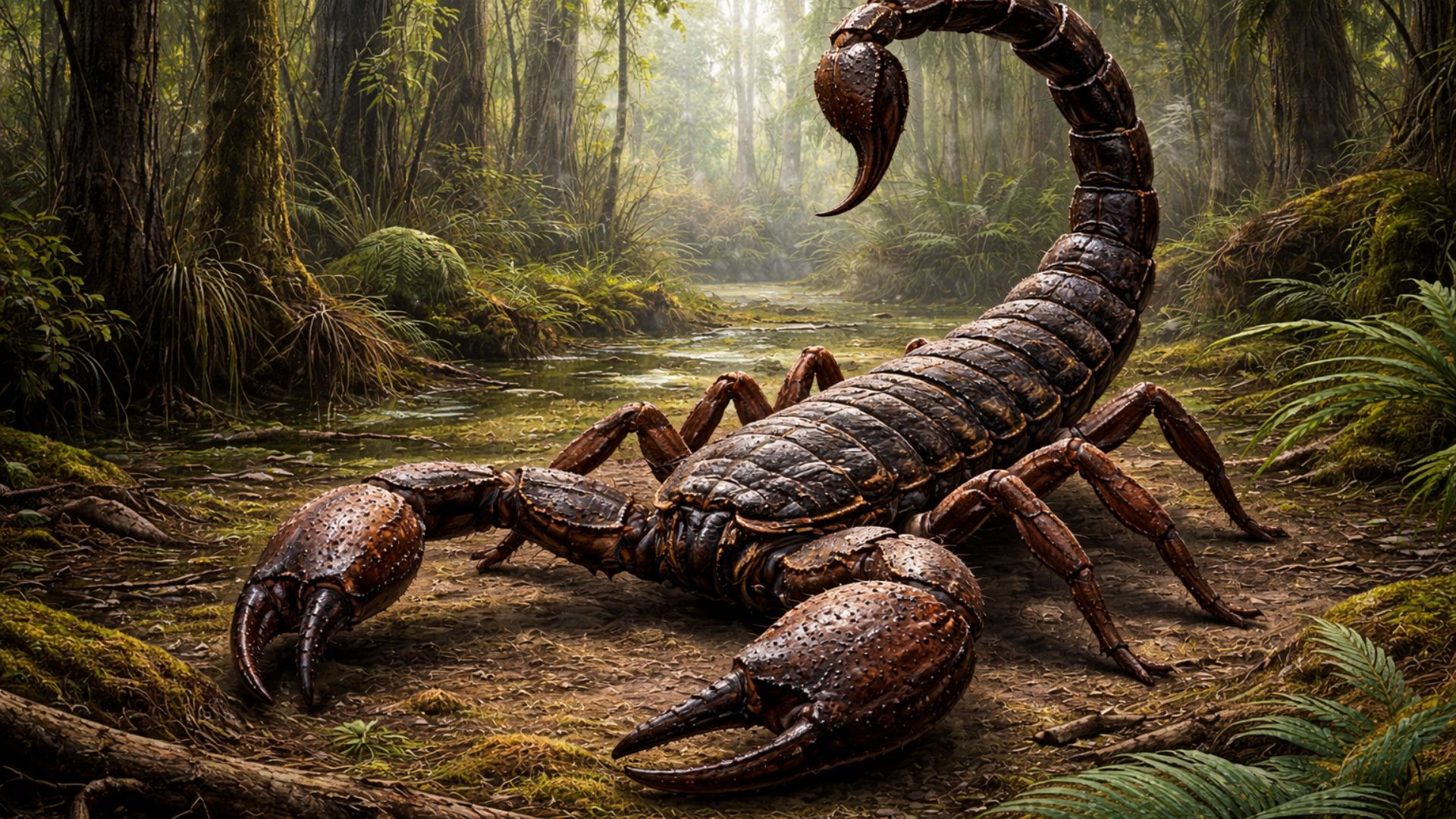 Escorpião do Carbonífero pode ter alcançado até 70 cm e ajuda a explicar por que artrópodes gigantes existiram em um planeta com atmosfera diferente.