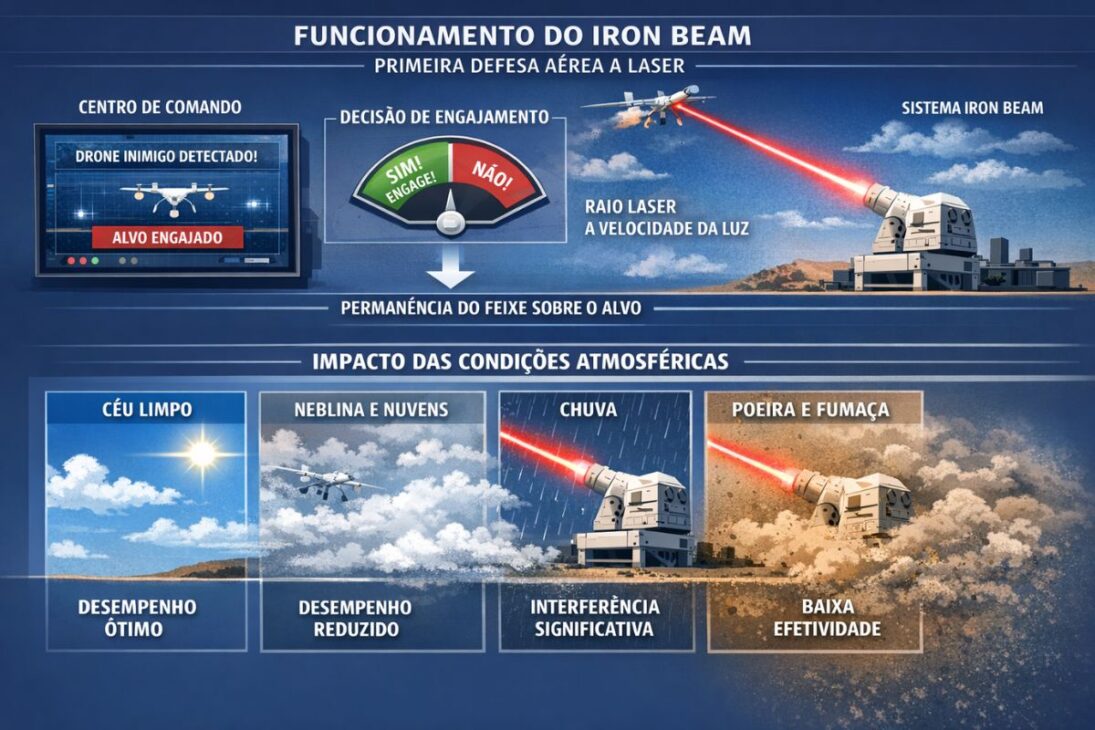 Primera defensa aérea láser del mundo Iron Beam, sistema de energía dirigida, láser de alta energía para interceptar cohetes y drones.