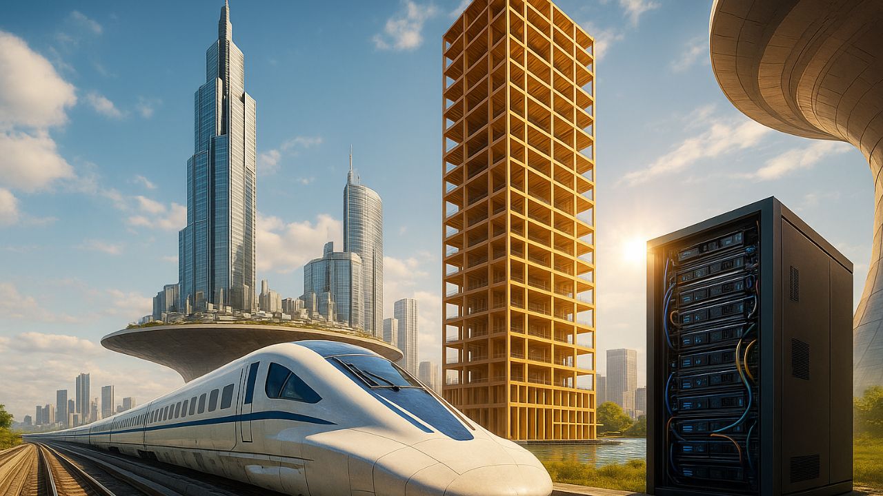 Japão constrói o futuro agora com trens a 500 km/h, arranha-céu de madeira, cidades flutuantes, supercomputadores de IA e megaprojetos bilionários