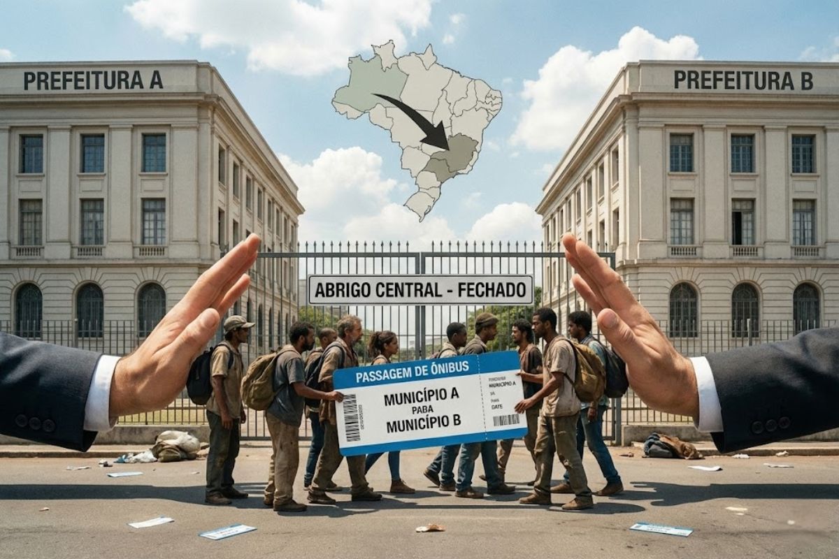 Em todo o Brasil, municípios usam passagens de ônibus, fecham abrigos centrais e adotam medidas polêmicas para lidar com a situação de rua, empurrando cidadãos invisíveis para longe do centro.