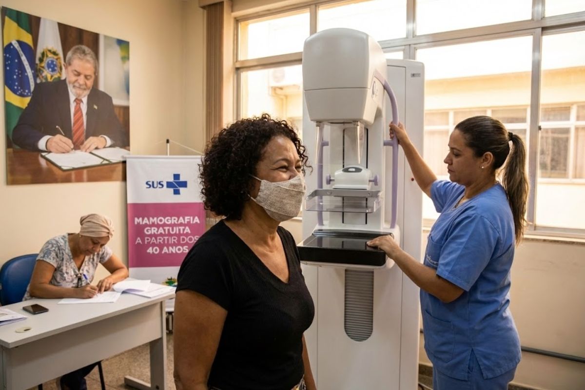 Lei 15.284 garante mamografia grátis pelo SUS para mulheres a partir dos 40 anos, com foco no diagnóstico precoce do câncer de mama em todo o Brasil.