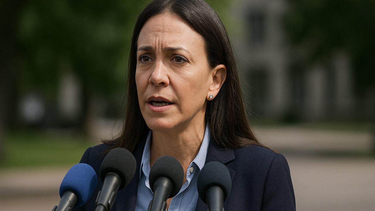 María Corina Machado confirma apoio dos EUA para deixar a Venezuela e chegar ao Prêmio Nobel da Paz, apesar da pressão do regime.