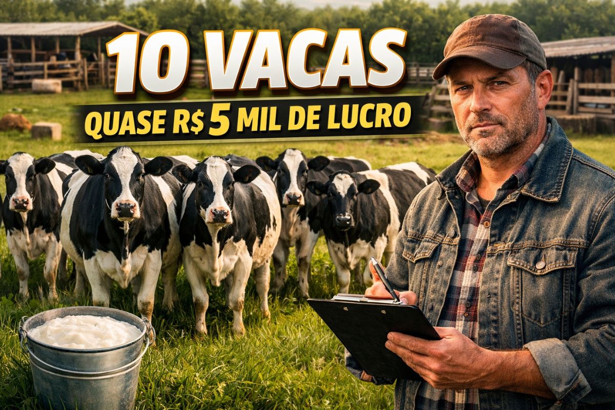 Mesmo com forte queda no preço do leite, 10 vacas ainda geram quase R$ 5 mil de lucro mensal, exigem corte de custos, manejo preciso e mostram como a pecuária leiteira (2)