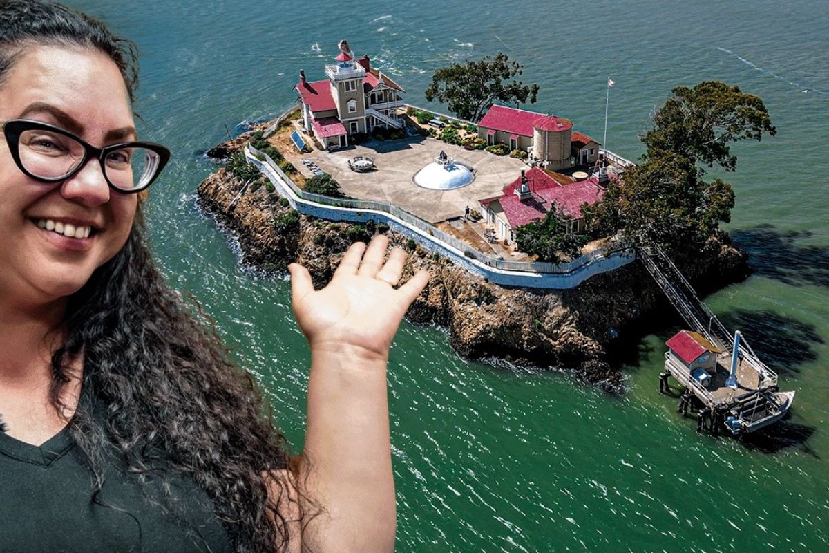 Veja como uma mulher vive um ano sem pagar aluguel em farol de 150 anos na ilha minúscula East Brother Light Station na baía de São Francisco.