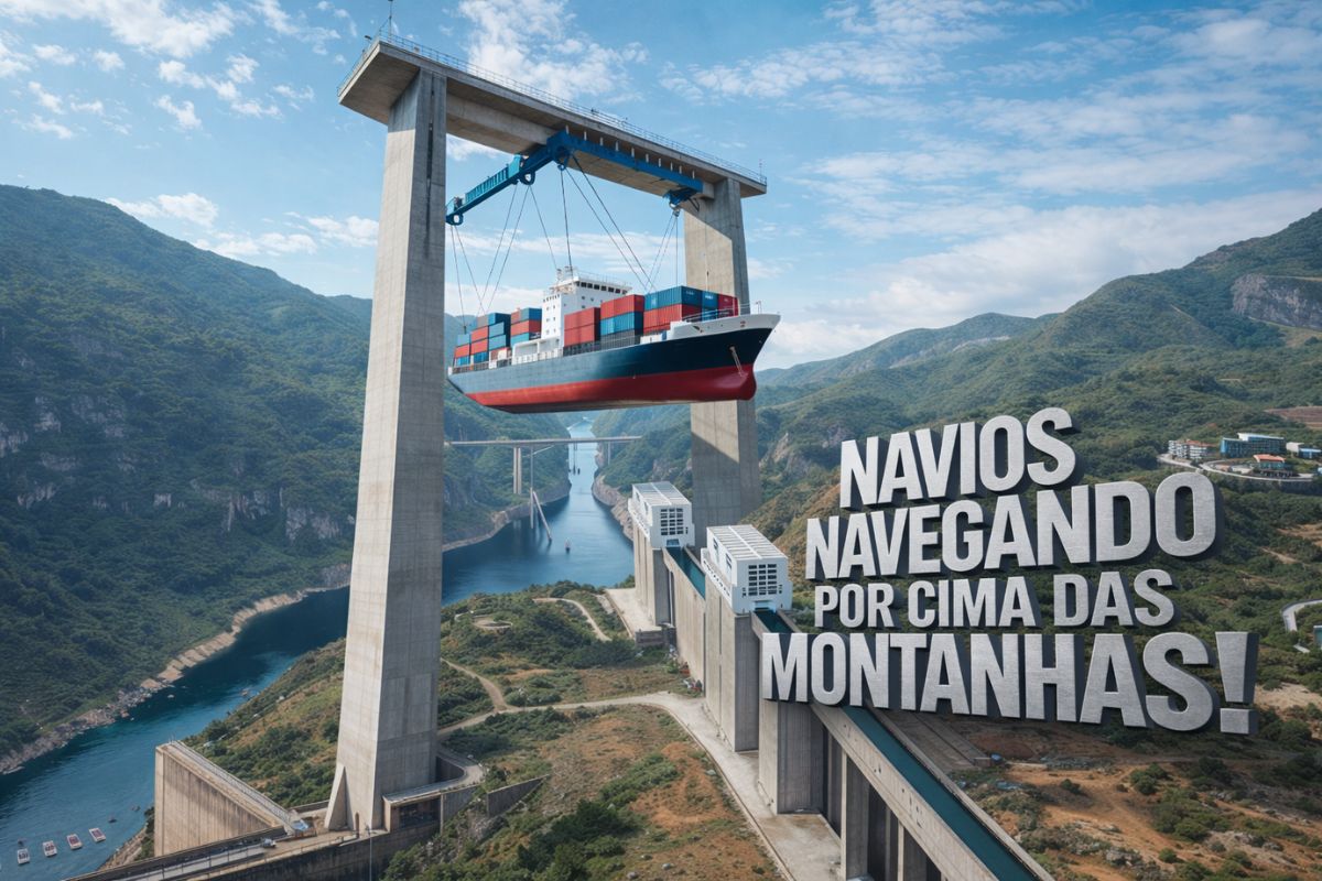 Na China, engenharia cria elevadores gigantes que fazem navios subir montanhas, cruzar aquedutos e túneis, vencer desníveis de mais de 250 metros e manter hidrovias estratégicas (2)