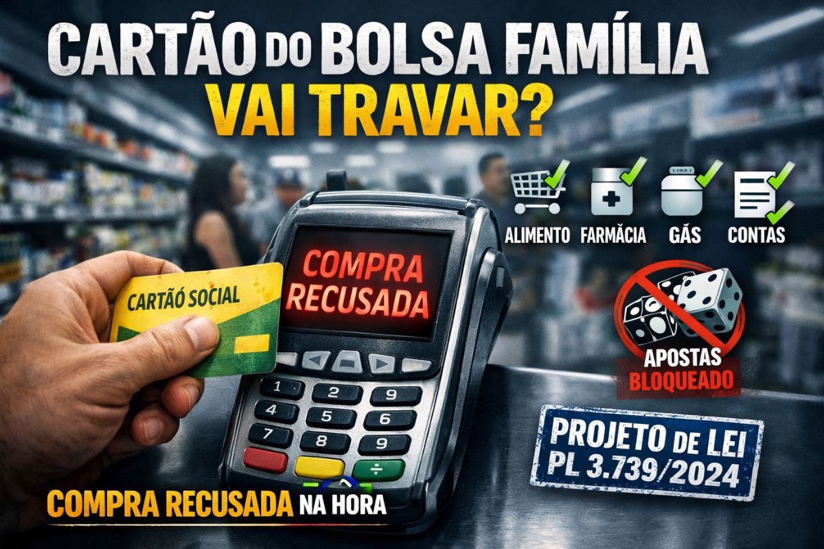 Projeto de Lei 3.739 cria cartão restrito do Bolsa Família para bloquear apostas esportivas e jogos de azar com recursos do Bolsa Família.