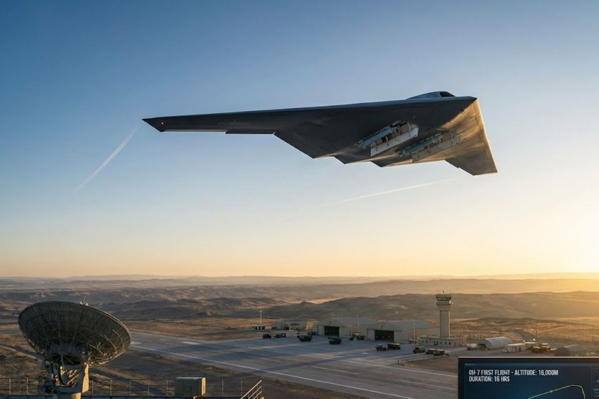 Novo drone furtivo chinês CH-7 faz seu primeiro voo, atingindo 16 mil metros de altitude e capacidade de se esconder de radares, inovando a vigilância da China.