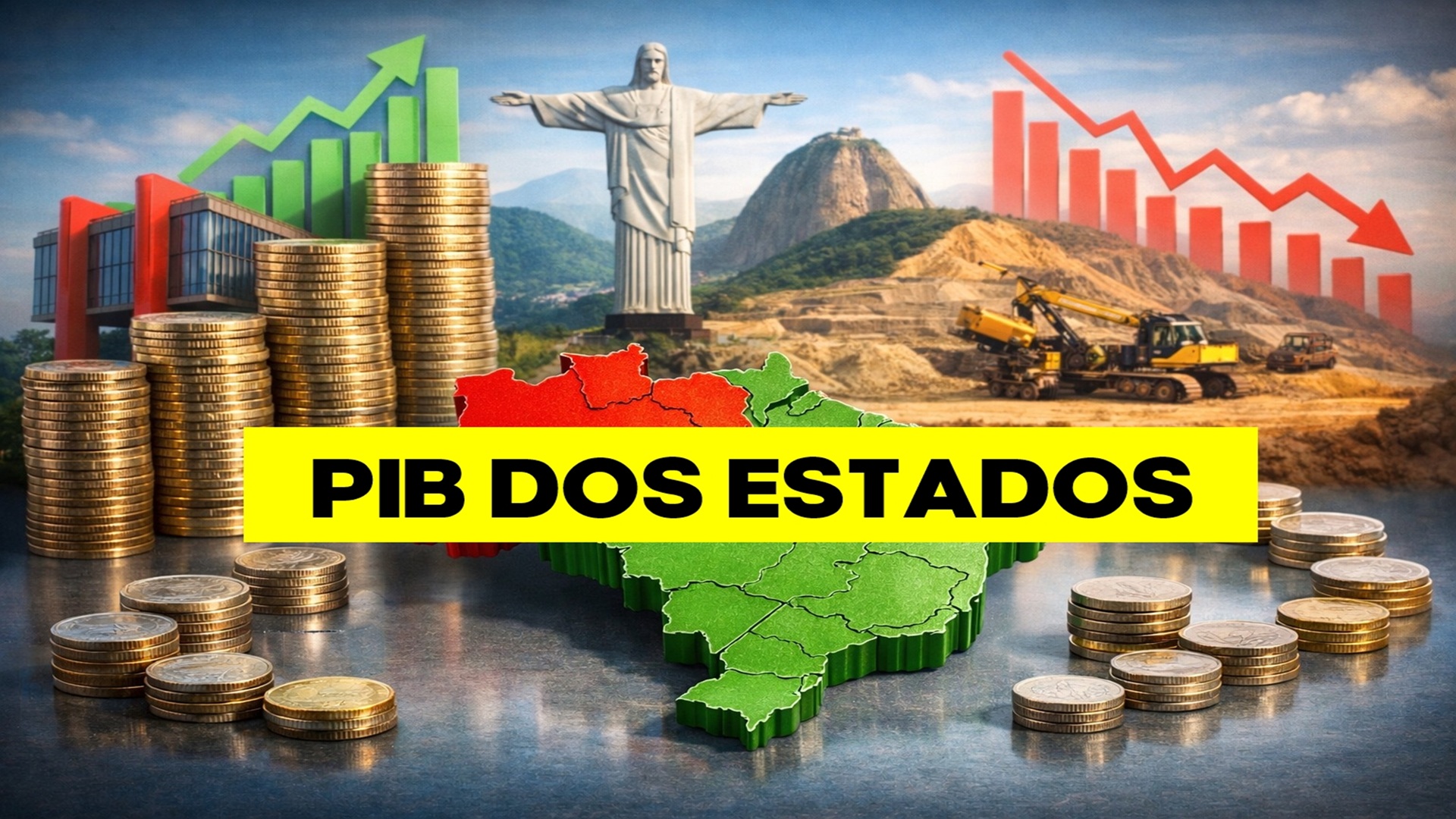 Ranking do PIB 2025 mostra São Paulo, RJ e MG no topo, enquanto estados do Norte concentram as menores economias do Brasil.