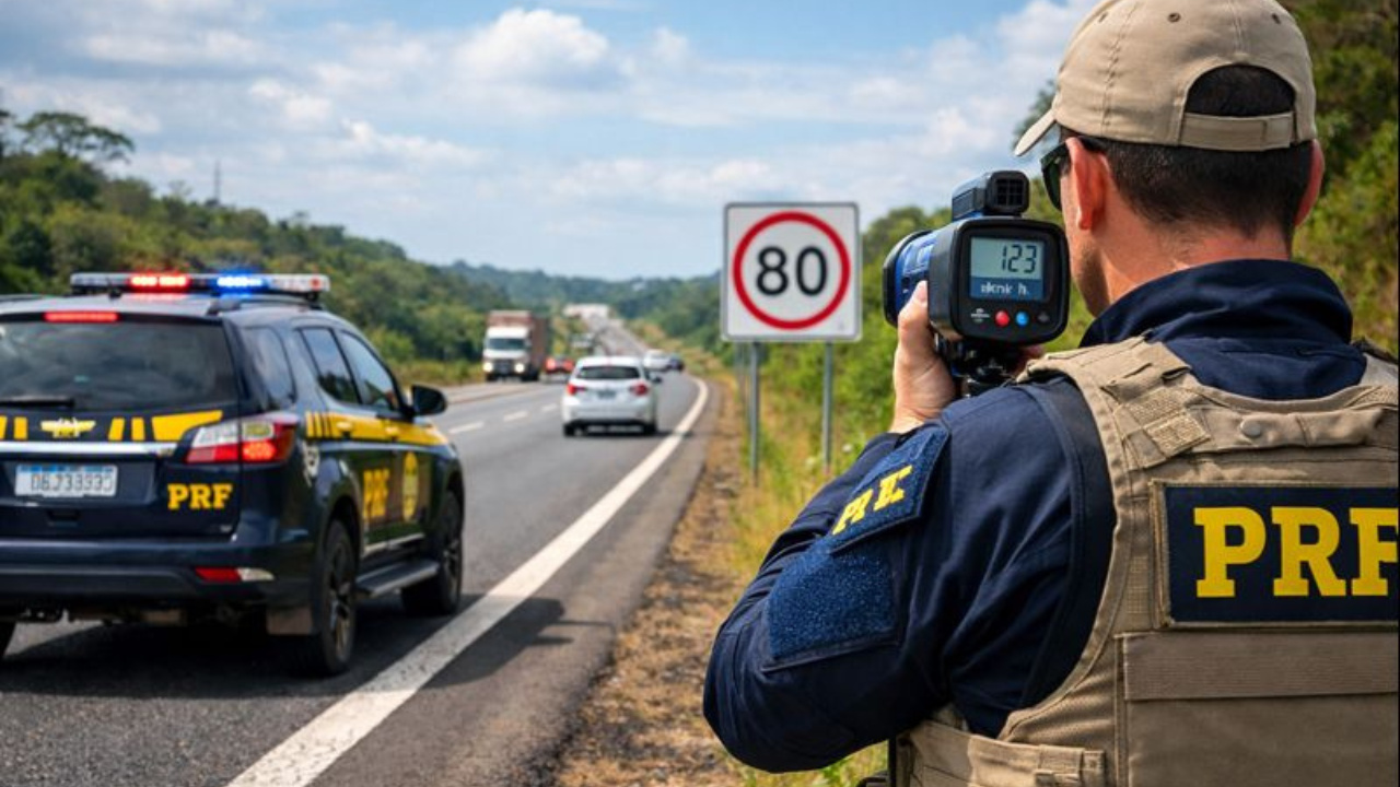 PRF reforça fiscalização nas rodovias, combate o excesso de velocidade e aplica multas de trânsito para ampliar a segurança viária.