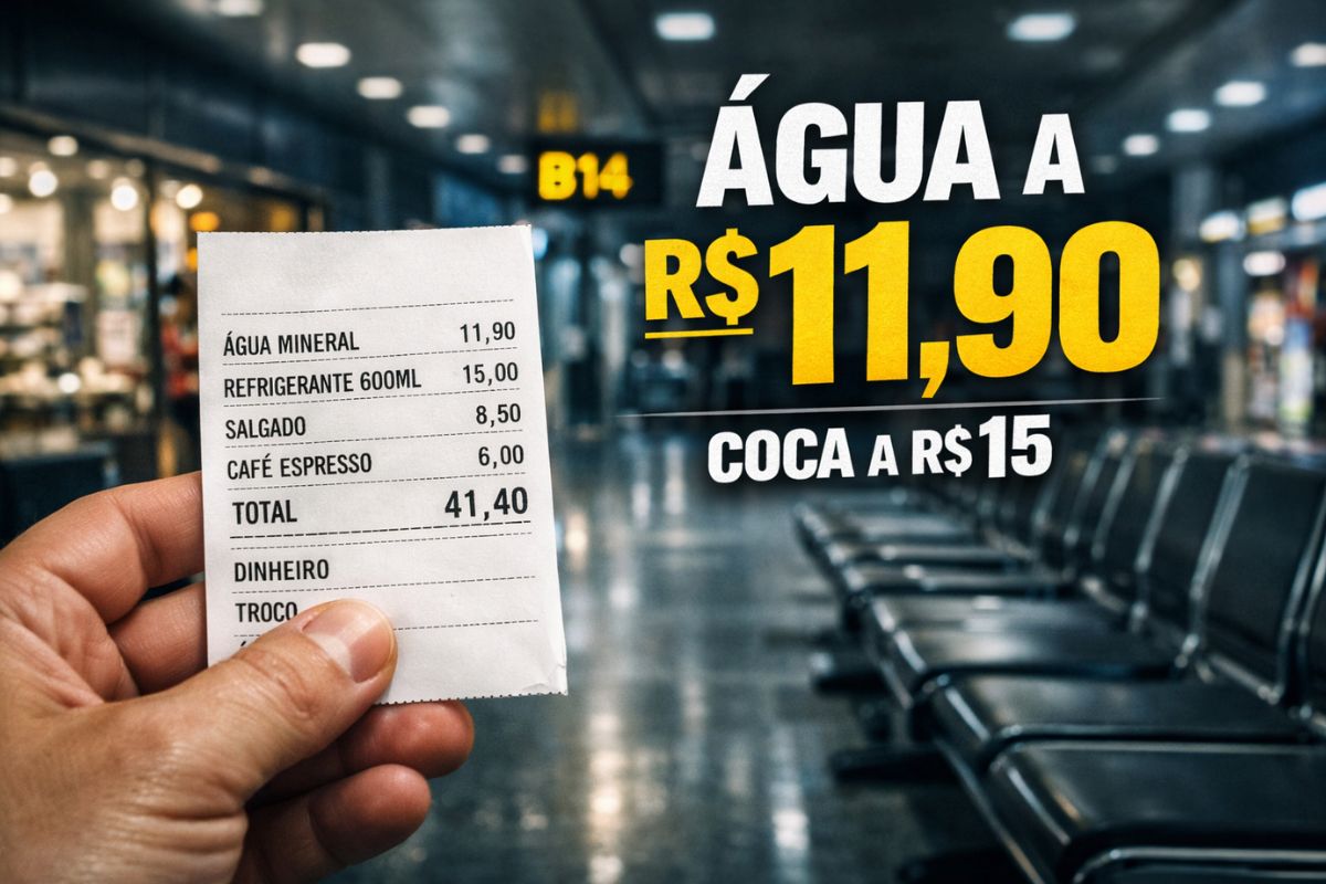 Por que o aeroporto tem preços no aeroporto altos, comida no aeroporto cara em lojas de aeroporto e deixa o passageiro no aeroporto sem alternativa de gasto.