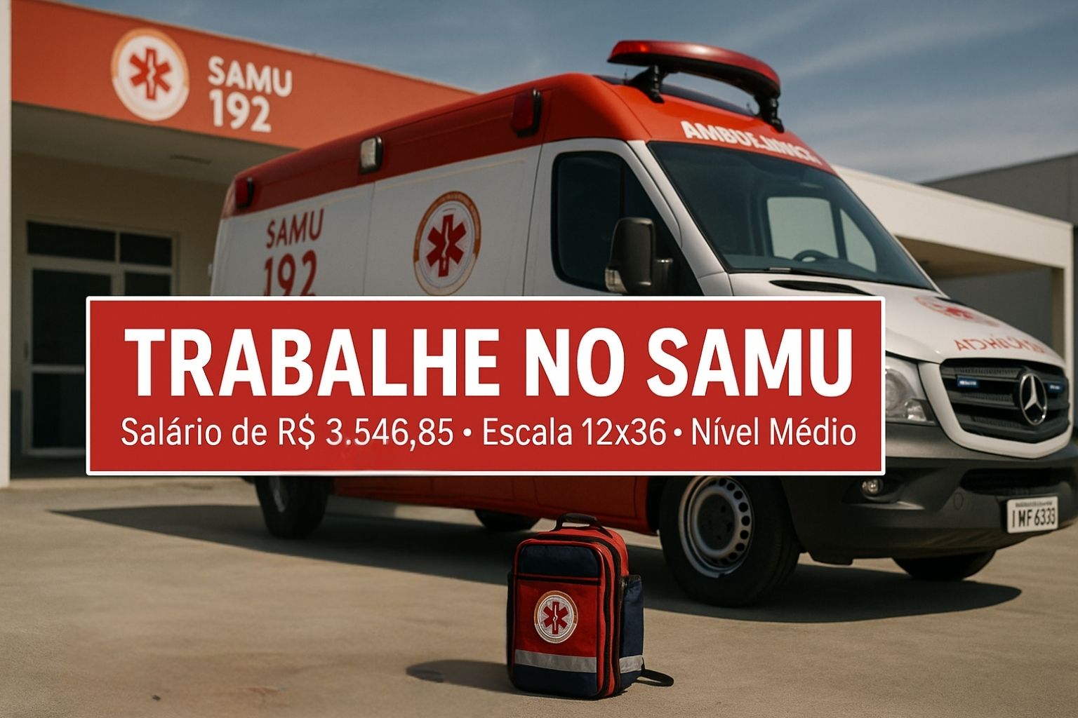 Quer trabalhar no SAMU? Vaga de nível médio com salário de R$ 3.546,85 e jornada 12x36! Processo seletivo aberto para atuar como Condutor Socorrista em SC