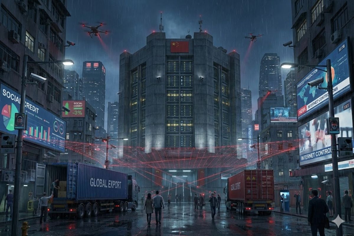 Relatório mostra como a China usa inteligência artificial para ampliar vigilância, censura e controle autoritário em escala global.
