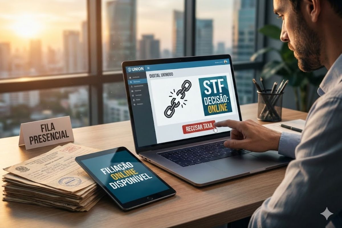 STF confirma que trabalhador pode recusar contribuição assistencial pela internet; sindicatos devem adaptar processos e respeitar novas regras digitais.