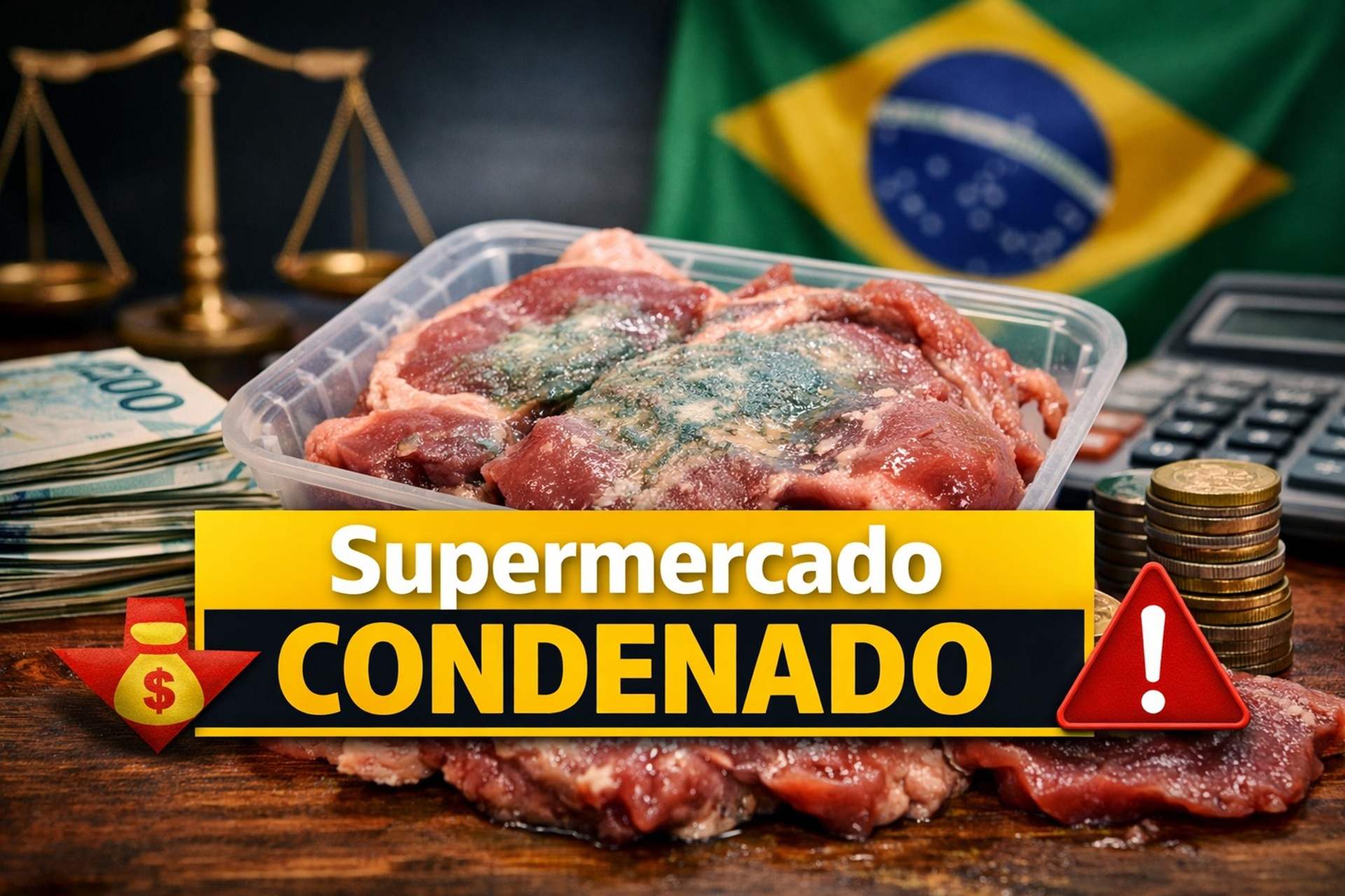 Justiça mantém condenação de supermercado por venda de carne estragada, com reembolso de R$ 418,55 e indenização moral de R$ 800,00
