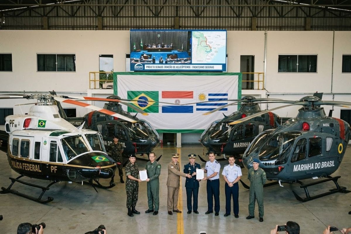 Senado aprova doação de quatro helicópteros do Brasil a Paraguai e Uruguai, reforçando a segurança de fronteiras e a cooperação militar regional.