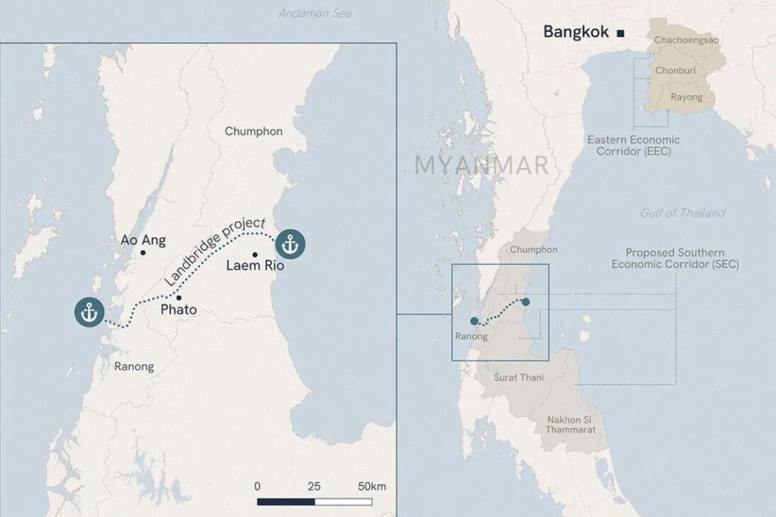Cómo El Puente Terrestre Con Ferrocarril Y Carretera En El Corredor Económico Del Sur Transforma El Estrecho De Malaca En Un Atajo Logístico A Través De Tailandia.