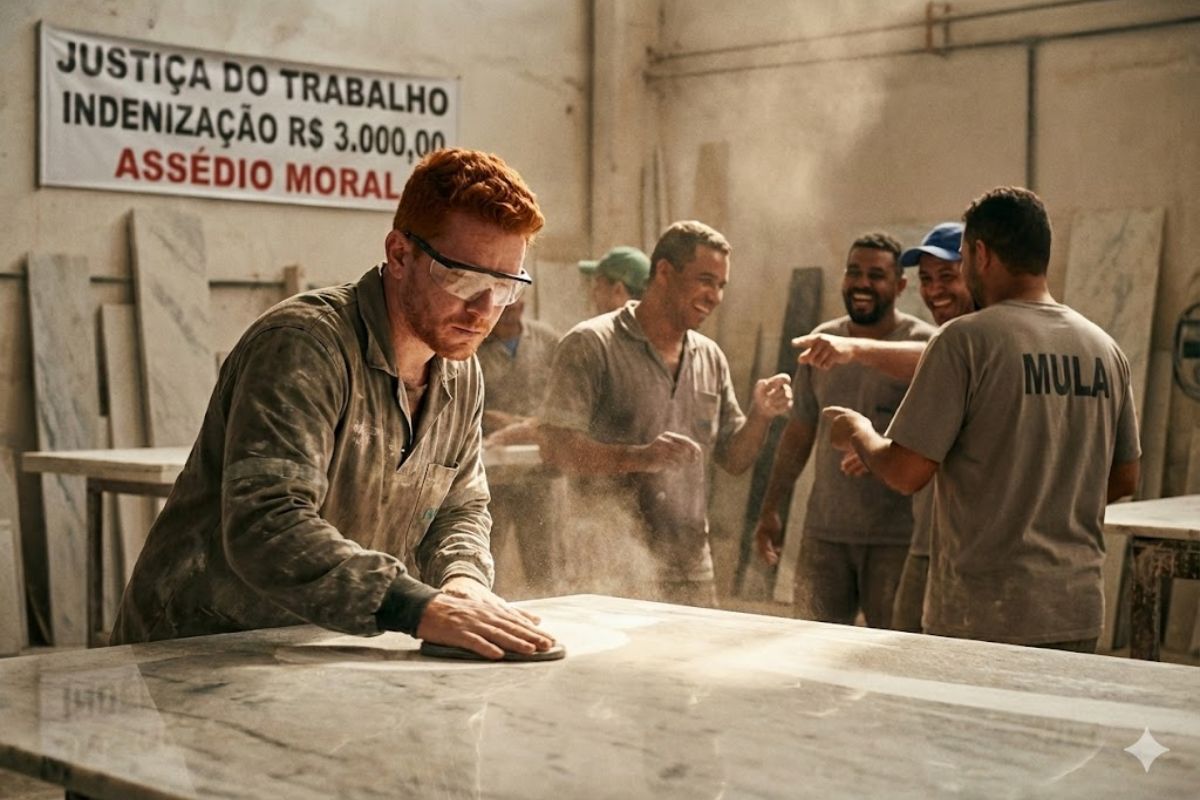 Decisão da Justiça do Trabalho reconhece assédio moral em marmoraria, garante indenização de R$ 3.000 e mostra como proteger o trabalhador de apelidos e humilhações no emprego.