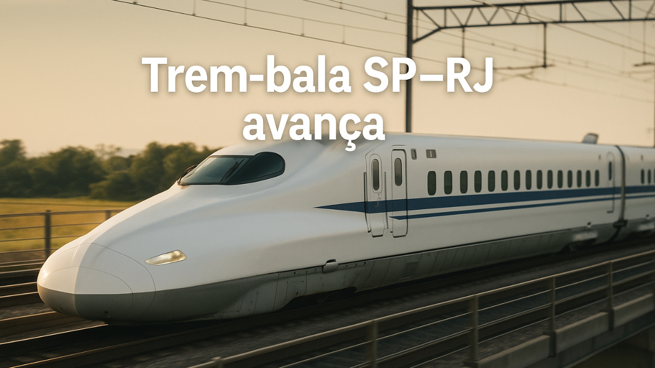 Projeto do trem bala entre SP e RJ recebe aporte internacional e tem avanço no licenciamento ambiental com previsão para 2032.