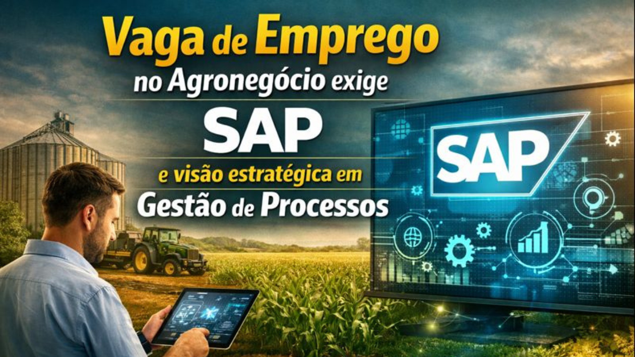 SAP e gestão de processos com atuação em consultoria em RH no agronegócio. Vaga de emprego une tecnologia e Agro.