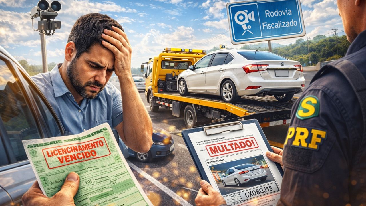 Veículo sem licenciamento agora pode ser multado sem abordagem, apreendido na rodovia e gerar dor de cabeça na viagem, mudança na lei surpreende motoristas
