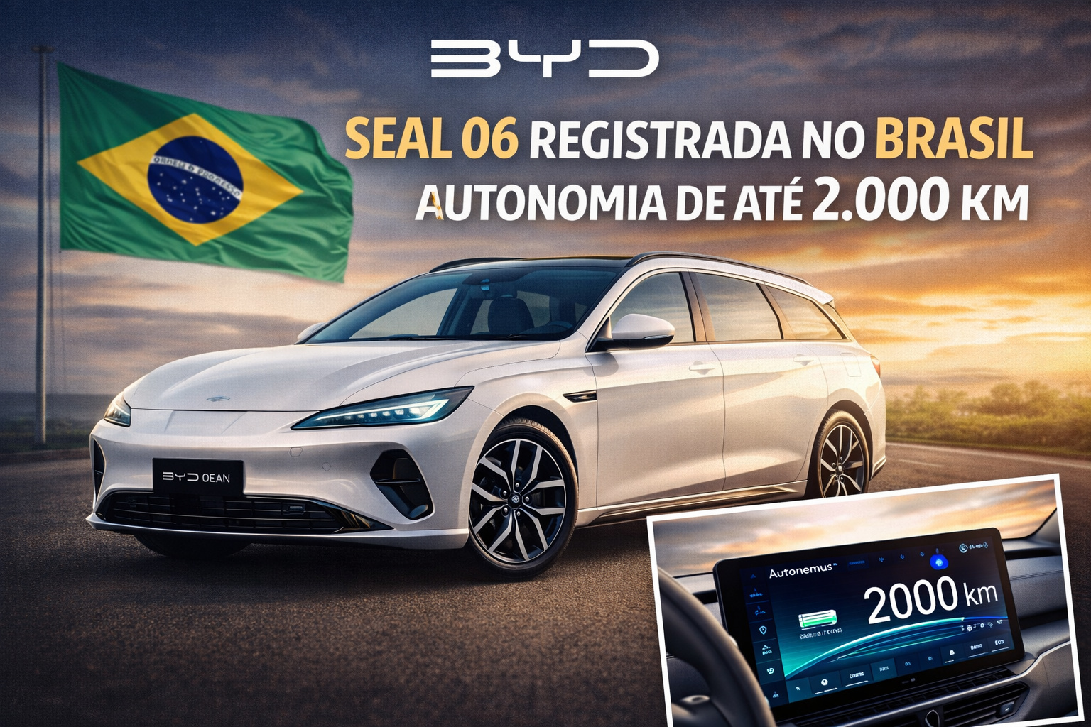 BYD Seal 06 é registrada no Brasil com autonomia de 2.000 km e reacende mercado automotivo