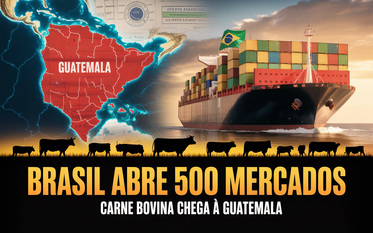 Com a abertura do 500º mercado desde 2023, a carne bovina brasileira conquista comprador inédito na América Central, avança sobre a Guatemala e amplia sua presença em uma das regiões mais estratégicas do comércio global de proteína