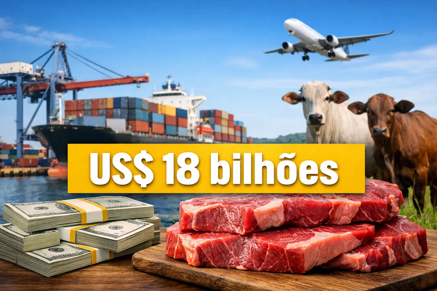 Exportação de carne bovina do Brasil pode superar US$ 18 bilhões em 2025, com alta de 37%, quase 4 milhões de toneladas e China liderando compras