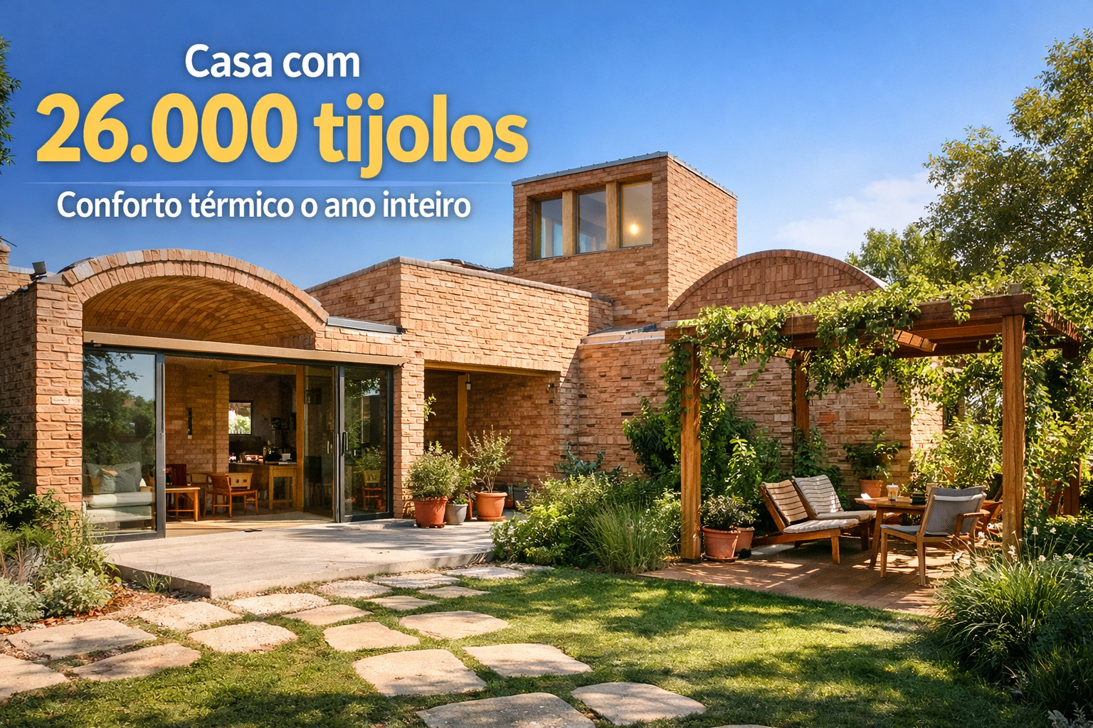 Construção civil: casa com 26.000 mil tijolos mantém conforto térmico o ano inteiro