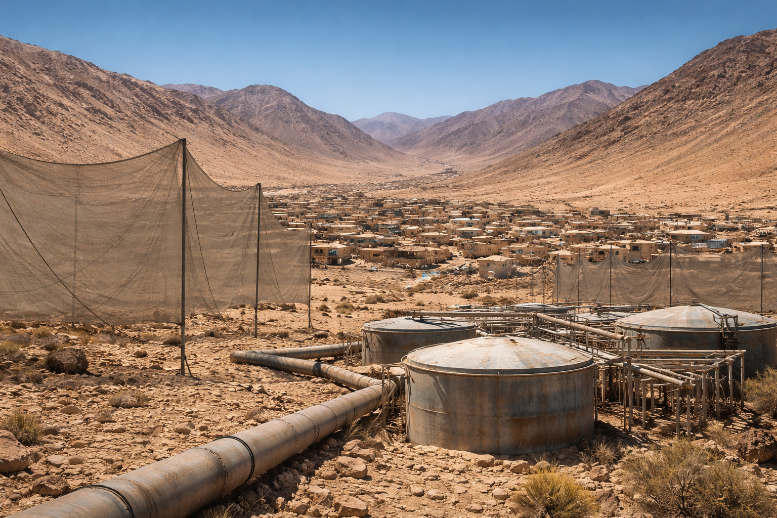 A cidade onde a chuva anual é inferior a 1 mm, a água precisa ser captada artificialmente para garantir a sobrevivência e a ocupação humana contínua desafia os limites do deserto mais seco do planeta