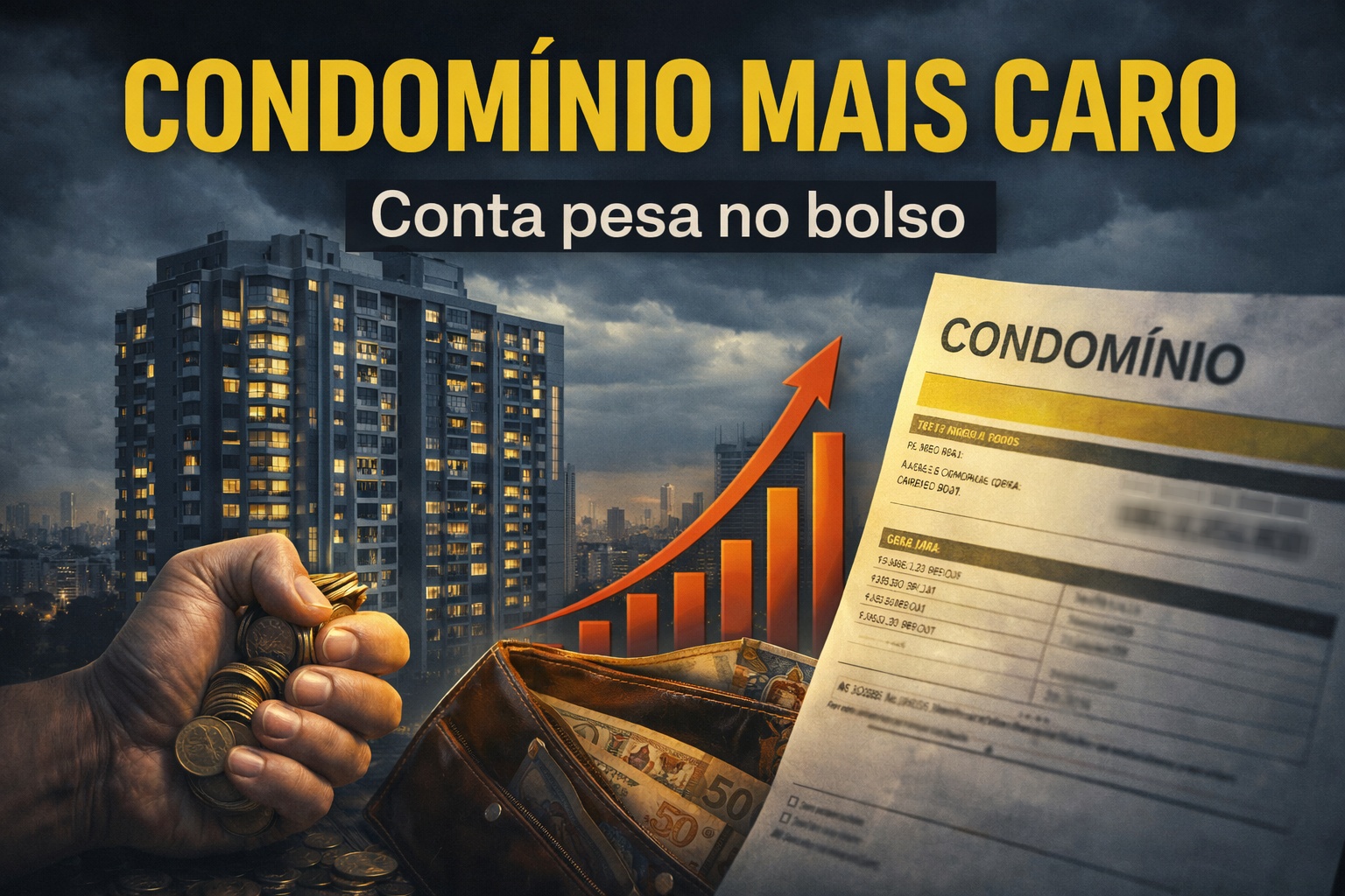 Com alta de quase 25% em três anos e média já em R$ 516, condomínios ficam mais caros, inadimplência avança e pressão no bolso dos moradores dispara no Brasil