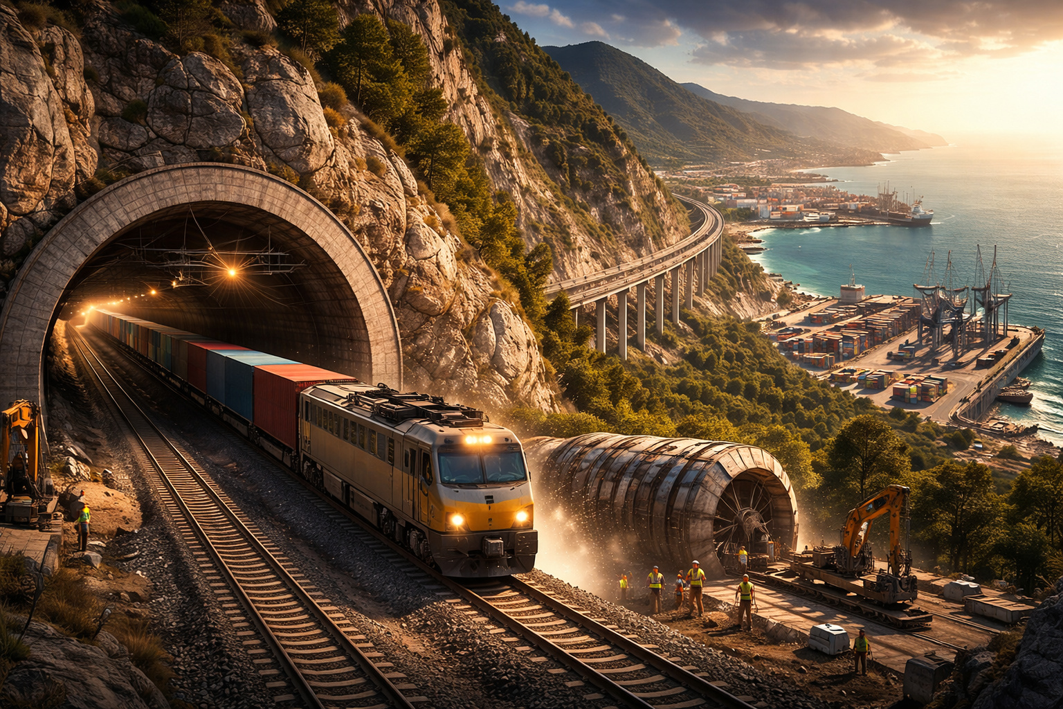 A Espanha investe mais de € 50 bilhões, perfura montanhas com centenas de túneis, moderniza mais de 1.300 km de trilhos de alta capacidade e cria um corredor ferroviário para ligar Atlântico e Mediterrâneo e redesenhar a logística de toda a Península Ibérica